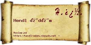 Hendl Ádám névjegykártya